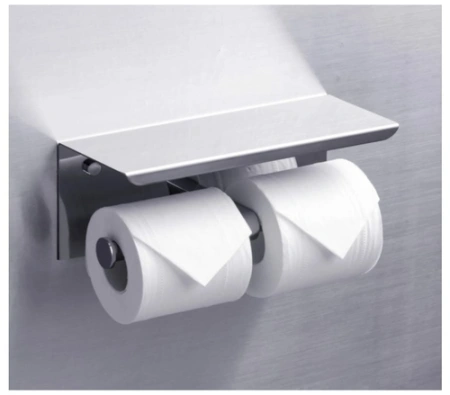 Держатель туалетной бумаги двойной с полкой RUSH Edge ED77142A